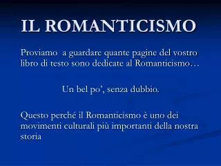 il romanticismo