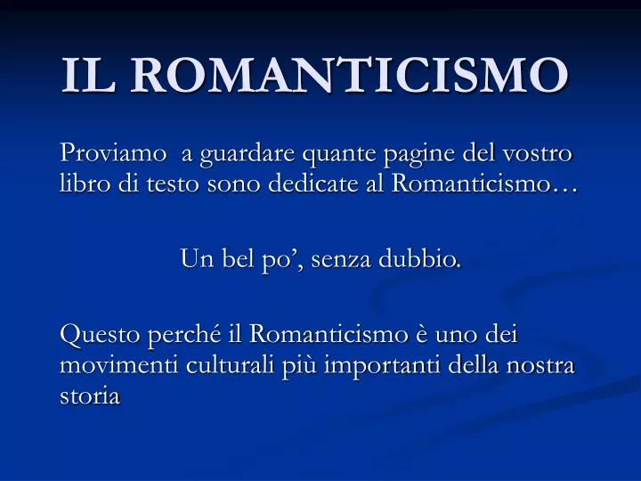 il romanticismo