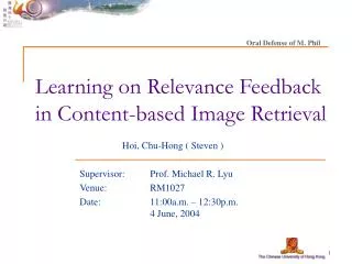 Learning on Relevance Feedback in Content-based Image Retrieval