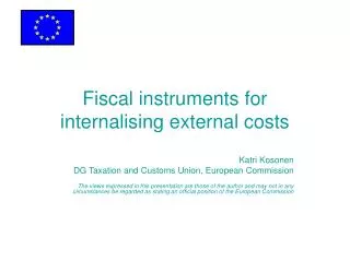 Fiscal instruments for internalising external costs