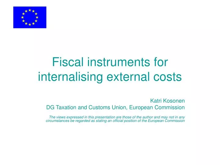 fiscal instruments for internalising external costs
