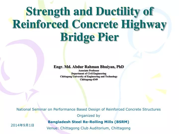 strength and ductility of reinforced concrete highway bridge pier