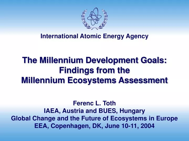 the millennium development goals findings from the millennium ecosystems assessment