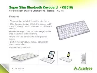 Super Slim Bluetooth Keyboard （ KB016)