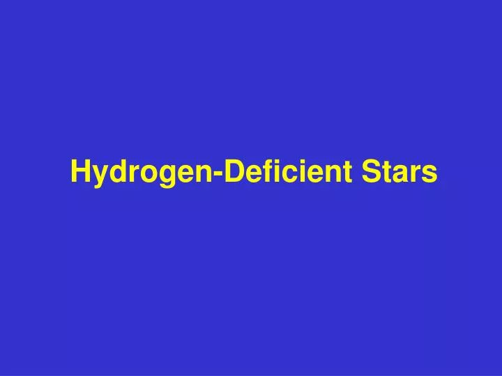 hydrogen deficient stars