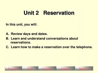 Unit 2 Reservation