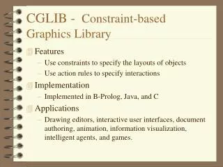 CGLIB - Constraint-based Graphics Library