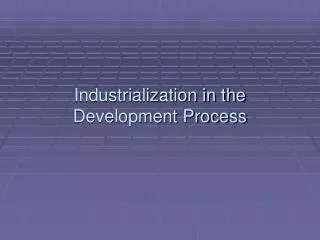 Industrialization in the Development Process