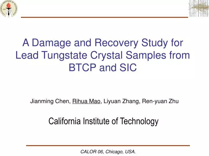 a damage and recovery study for lead tungstate crystal samples from btcp and sic