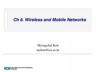 Ch 6. Wireless and Mobile Networks