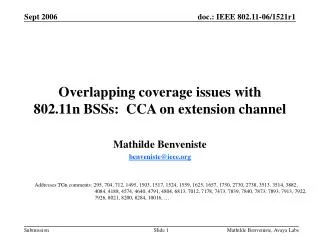 Overlapping coverage issues with 802.11n BSSs: CCA on extension channel