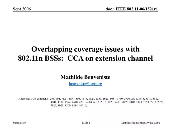 overlapping coverage issues with 802 11n bsss cca on extension channel