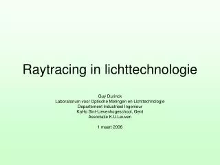 raytracing in lichttechnologie