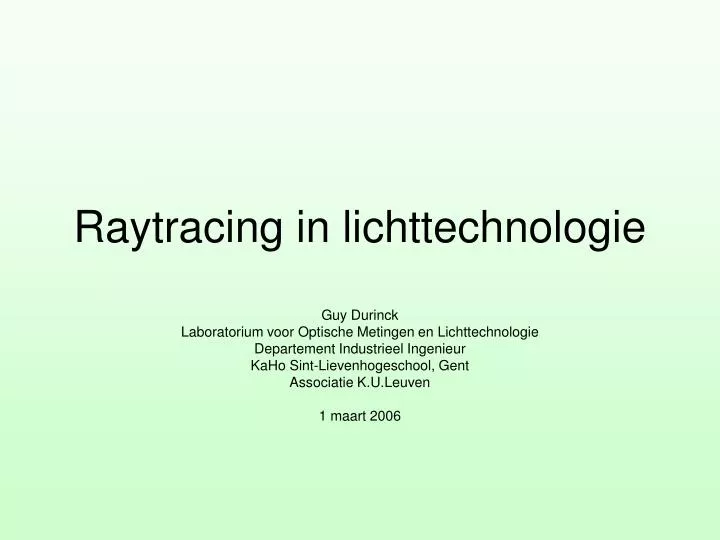 raytracing in lichttechnologie