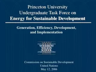 Princeton University Undergraduate Task Force on Energy for Sustainable Development