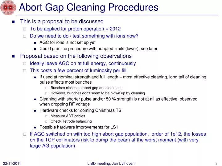 abort gap cleaning procedures