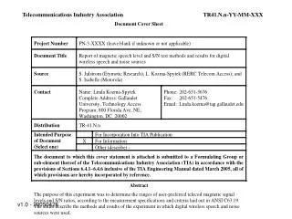 Telecommunications Industry Association	TR41.N.n-YY-MM-XXX