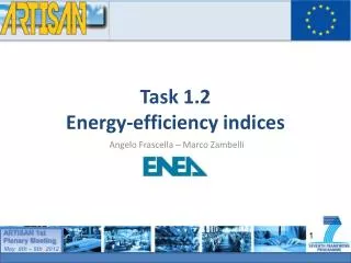 Task 1.2 Energy-efficiency indices