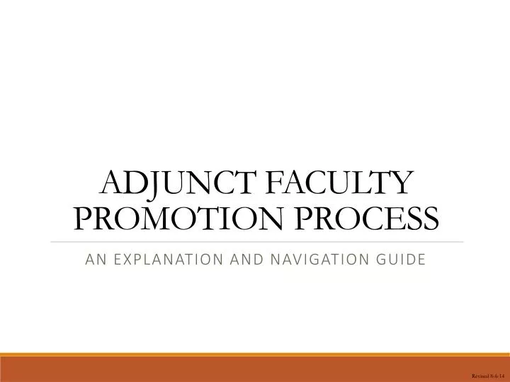 adjunct faculty promotion process