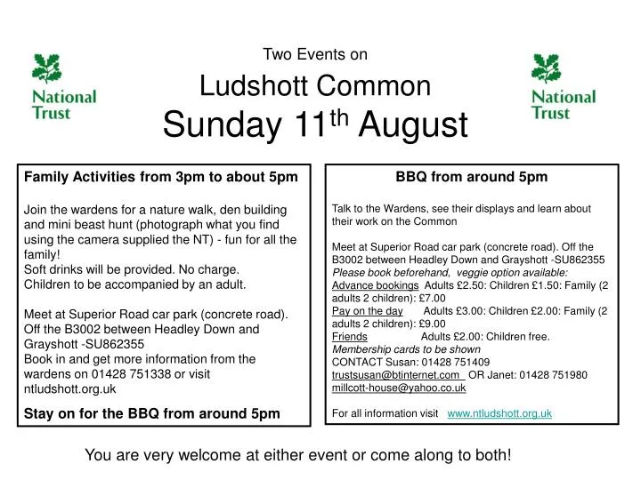 two events on ludshott common sunday 11 th august