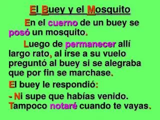 e l b uey y el m osquito