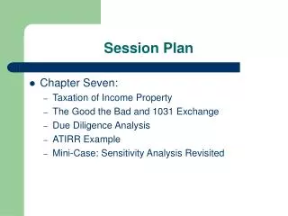 Session Plan