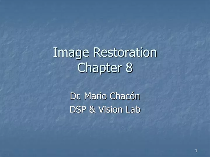 image restoration chapter 8