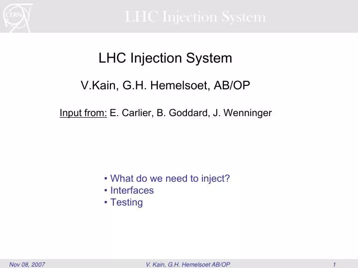 lhc injection system