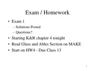 Exam / Homework