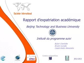 rapport d expatriation acad mique