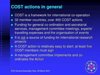 COST actions in general