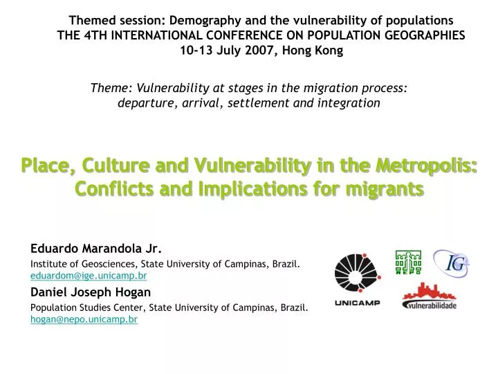 place culture and vulnerability in the metropolis conflicts and implications for migrants