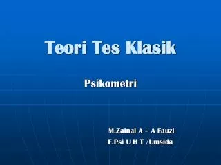 teori tes klasik