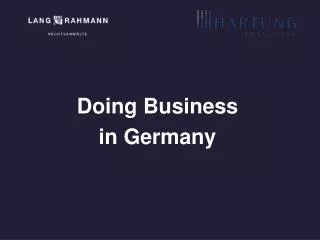 Doing Business in Germany