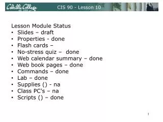 CIS 90 - Lesson 10