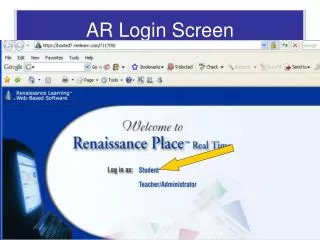 AR Login Screen