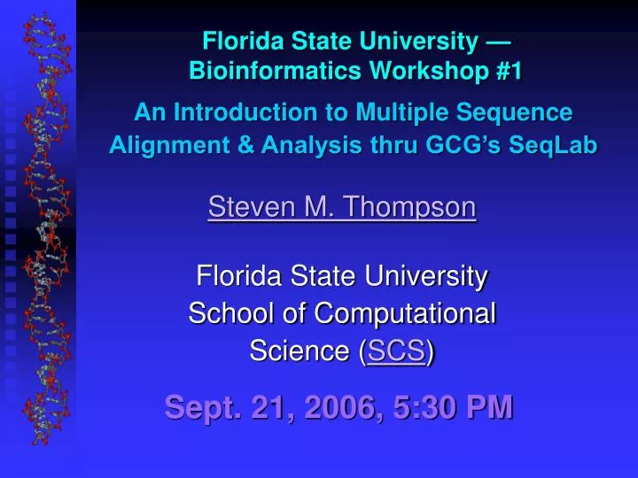 florida state university bioinformatics workshop 1