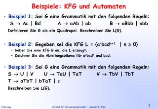 beispiele kfg und automaten