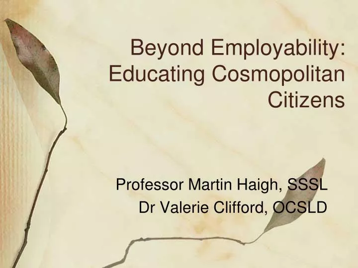 beyond employability educating cosmopolitan citizens