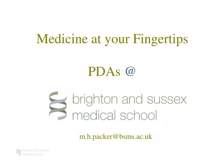 medicine at your fingertips pdas @