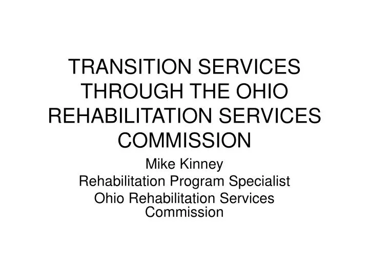 transition services through the ohio rehabilitation services commission