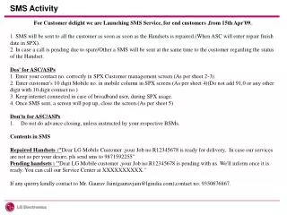 SMS Activity