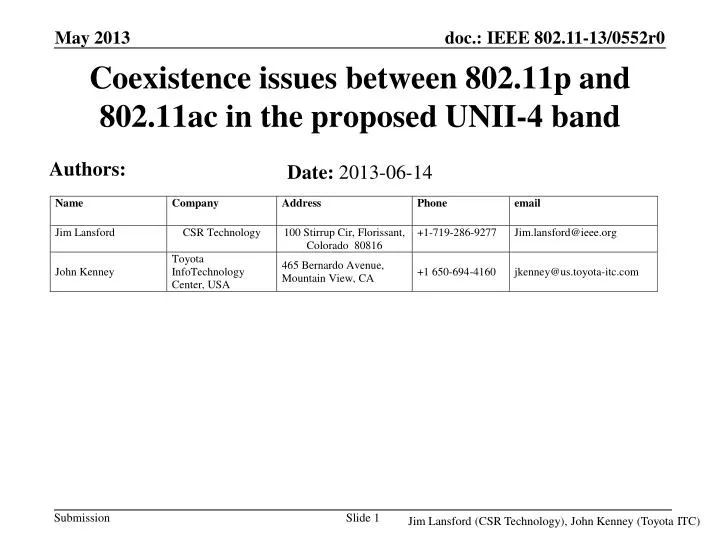coexistence issues between 802 11p and 802 11ac in the proposed unii 4 band