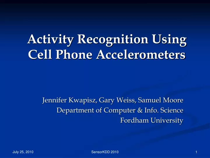 activity recognition using cell phone accelerometers