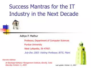 Success Mantras for the IT Industry in the Next Decade