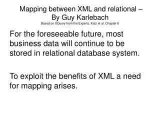 XML vs. Relational