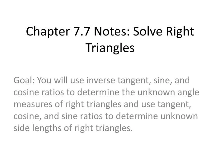 chapter 7 7 notes solve right triangles