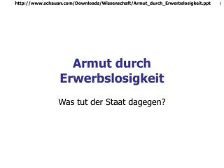 armut durch erwerbslosigkeit