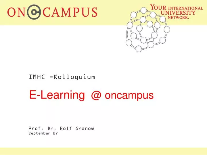 e learning @ oncampus