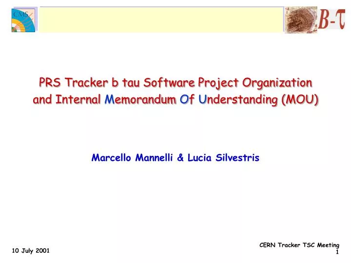 prs tracker b tau software project organization and internal m emorandum o f u nderstanding mou
